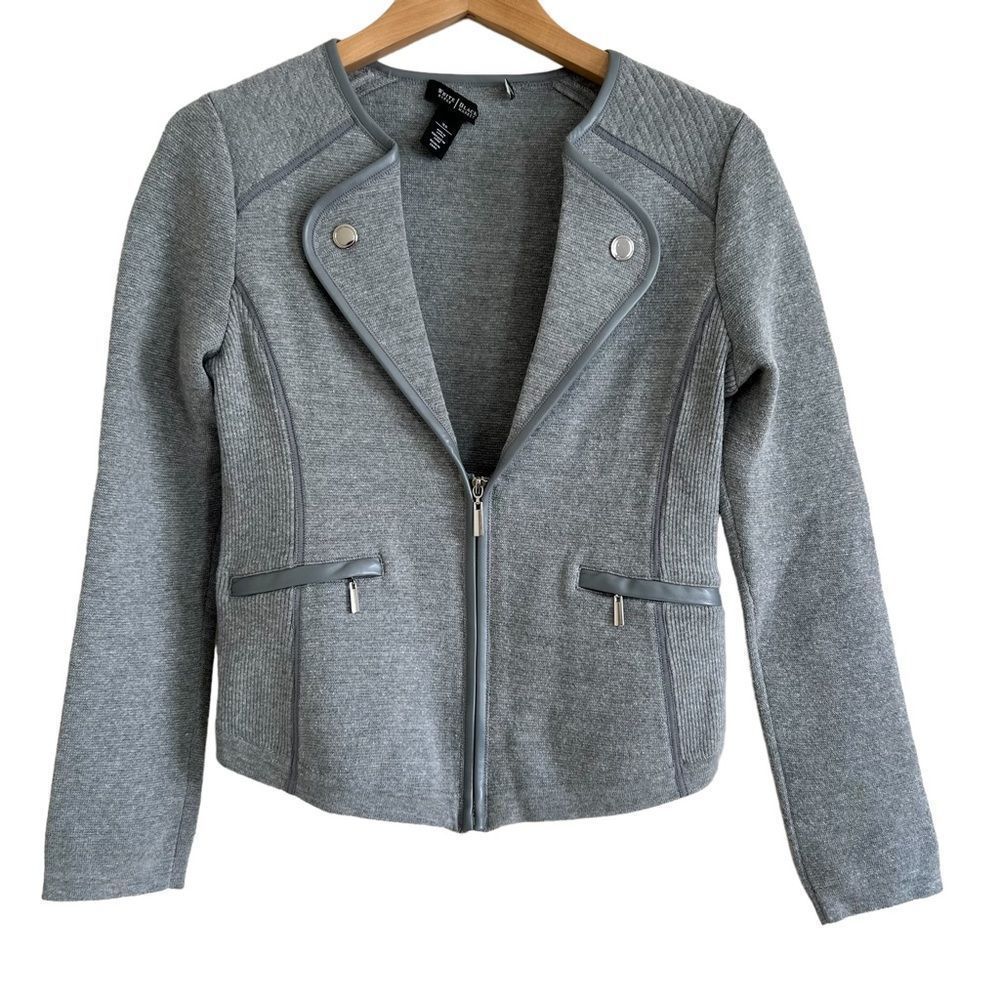 White House Black Market Cropped Half Zip Blazer Jacket XS